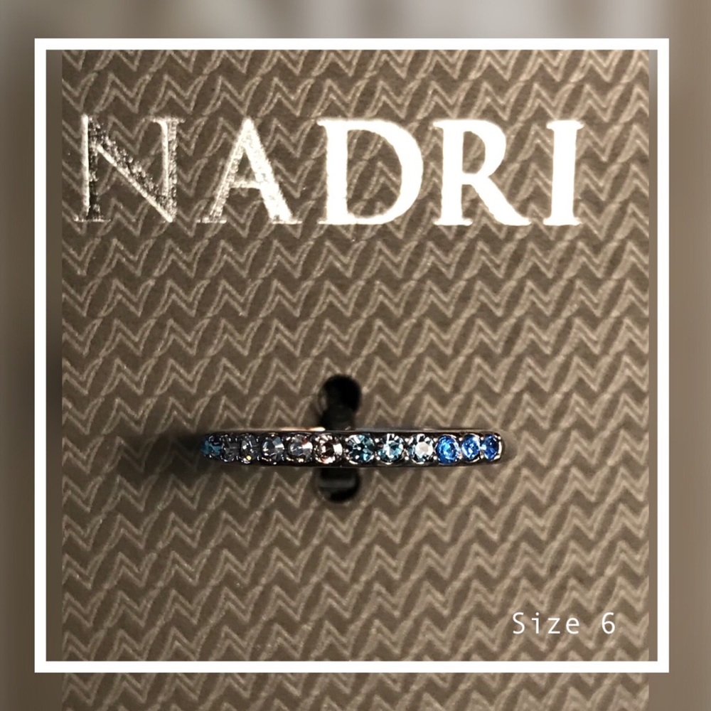 🆕NADRI Aqua Crystal Rhodium Band Ring
